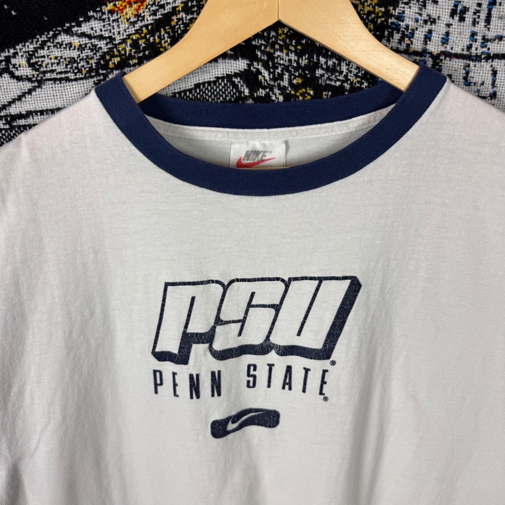 Vintage Nike Penn State PSU Ringer T-Shirt XL Made in USA 90s Collegiate